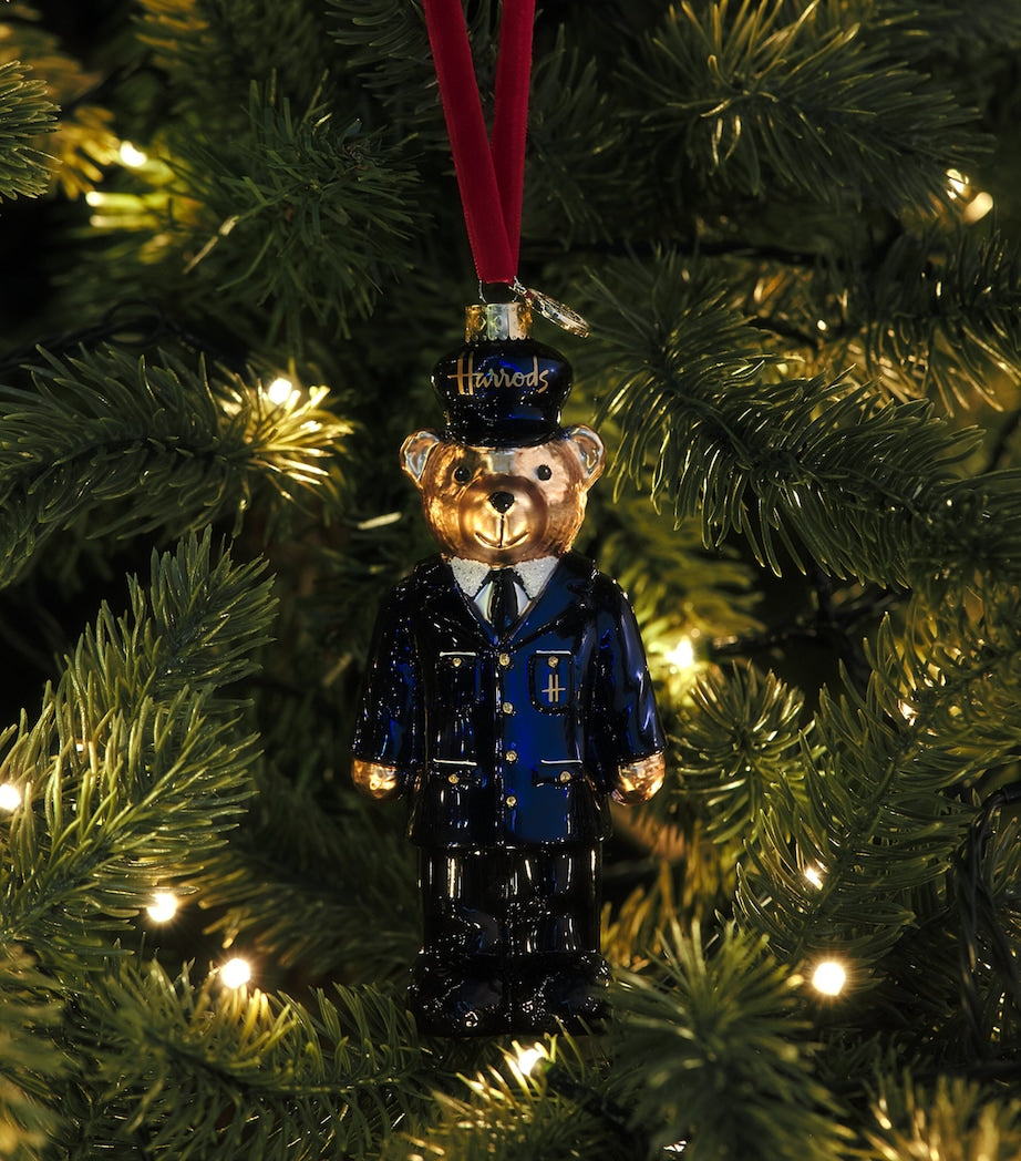 Harrods police bear tree decoration hand-painted glass, imported from the UK