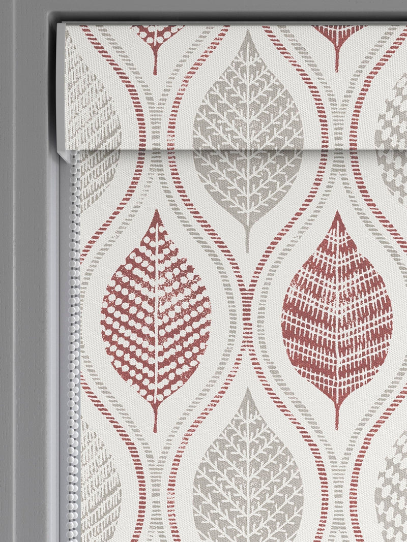 Next Red Lino Leaf roller blind made to measure (British brand)