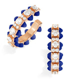 MARLI New York rose gold hoop earrings lapis lazuli diamonds - British product