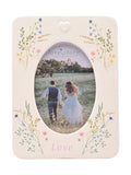 Widdop white ceramic photo frame 6x4 floral design (British brand)