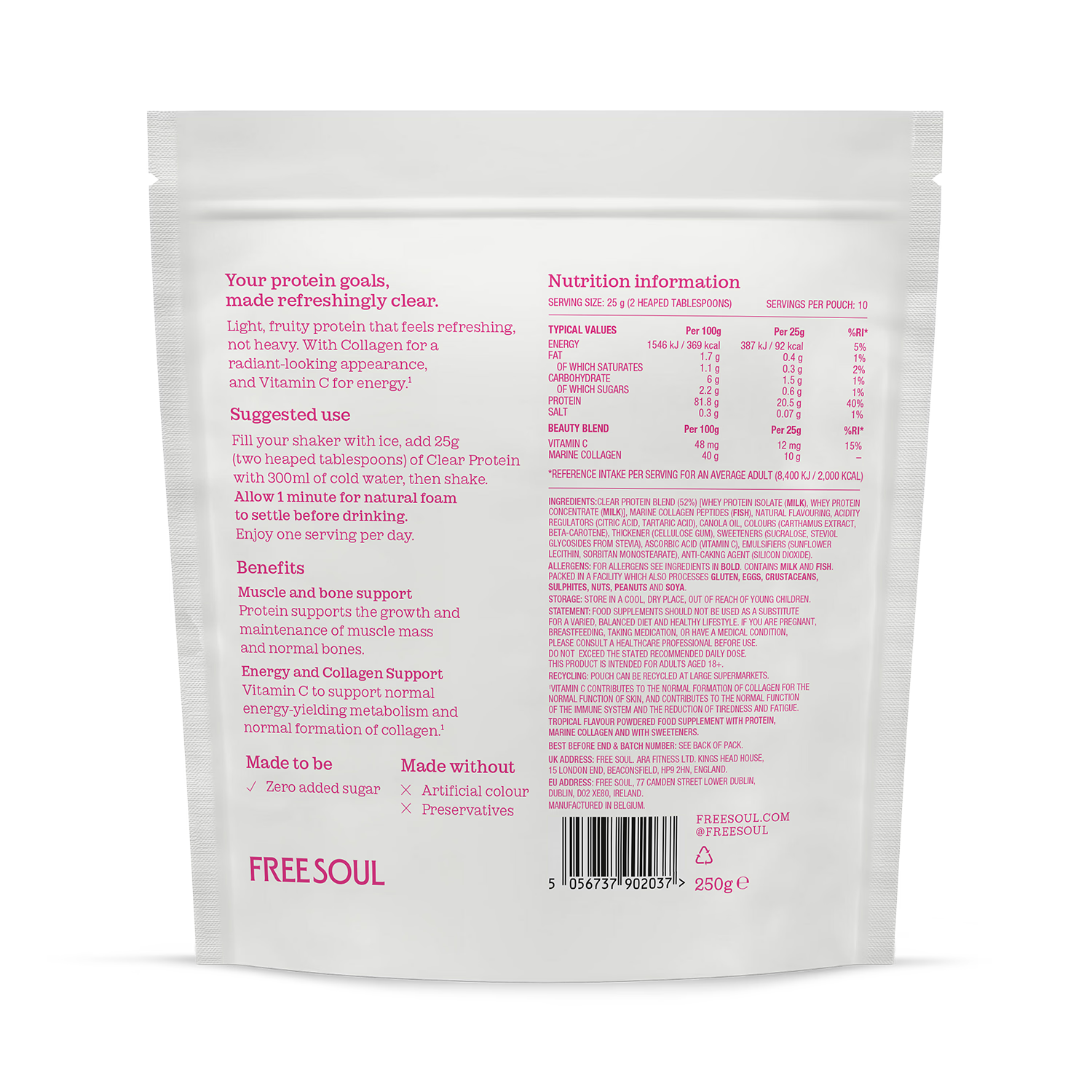 Free Soul Clear Protein Tropical 250g, UK version