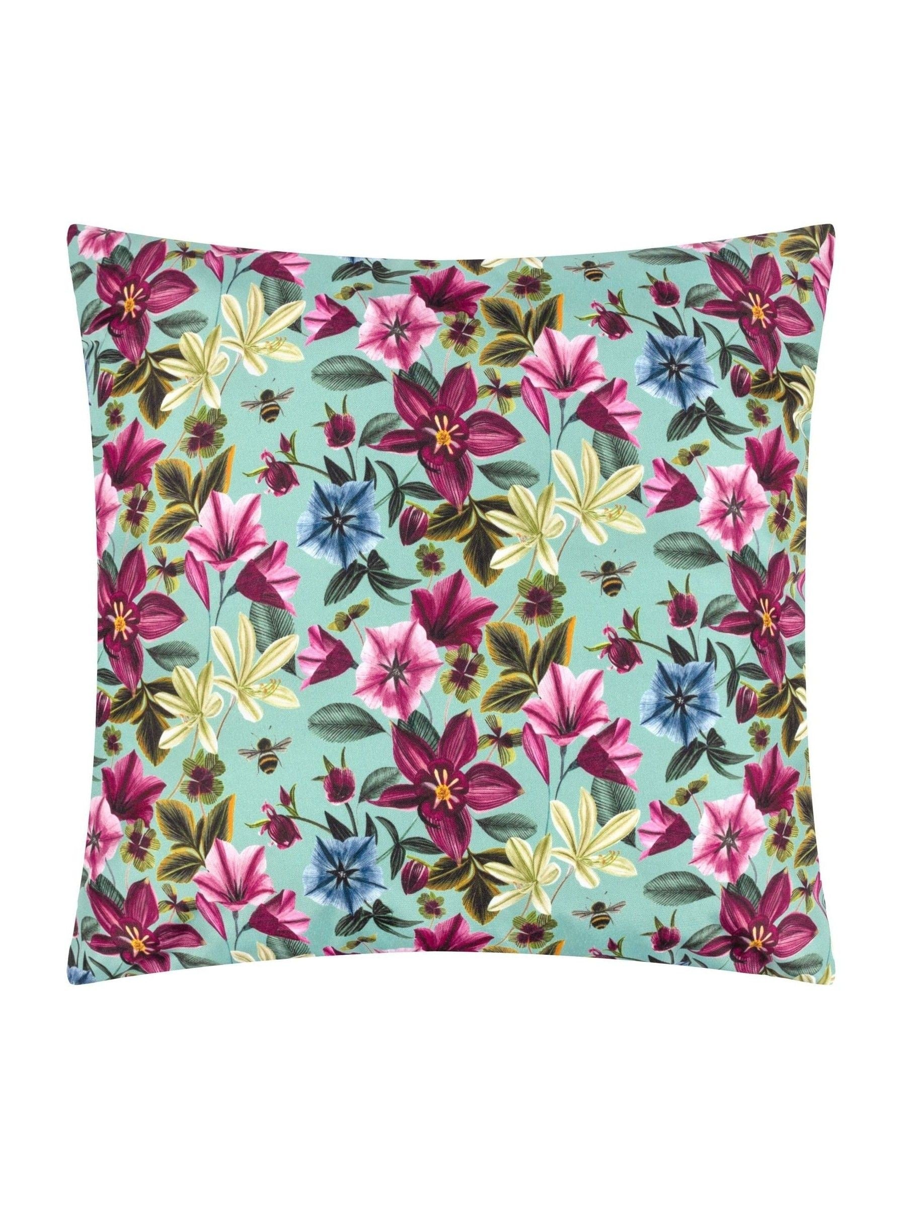 Wylder Midnight Garden Bee outdoor cushion 43cm - British product