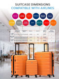 Flight Knight orange and black hardcase suitcase set, three pieces (British brand)