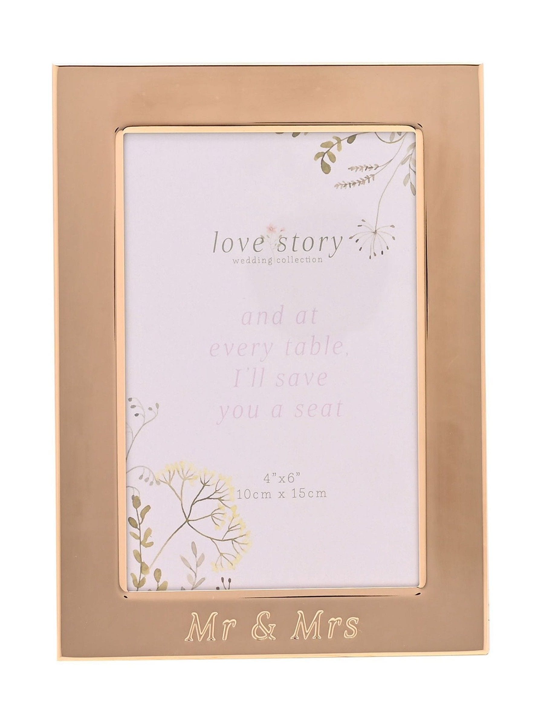 Widdop gold Mr & Mrs photo frame 4x6, UK version