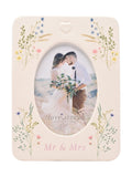 Widdop ceramic photo frame floral Mr & Mrs 4x6 inch - British product