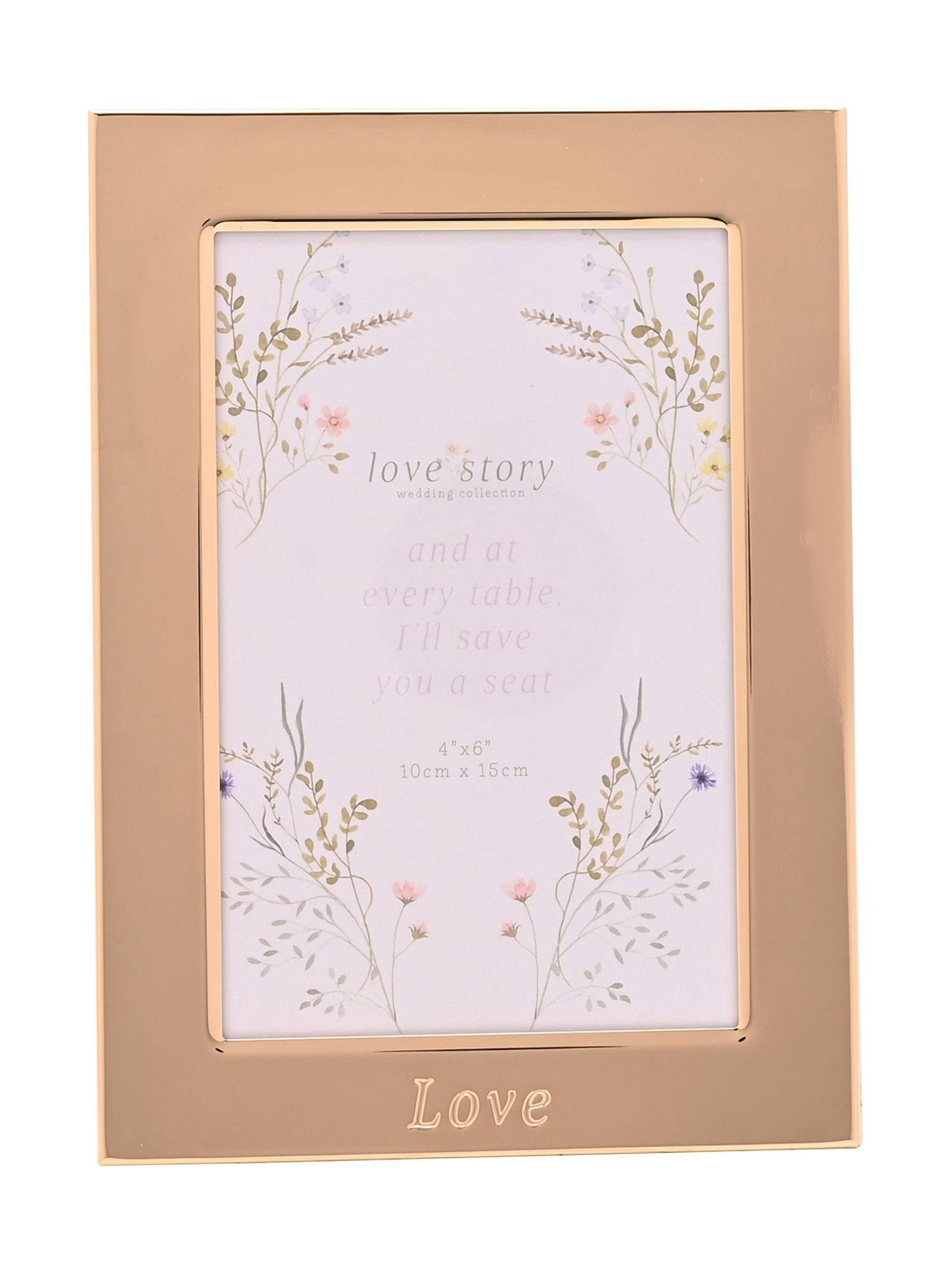 Widdop gold love photo frame 4x6 inches, imported from the UK