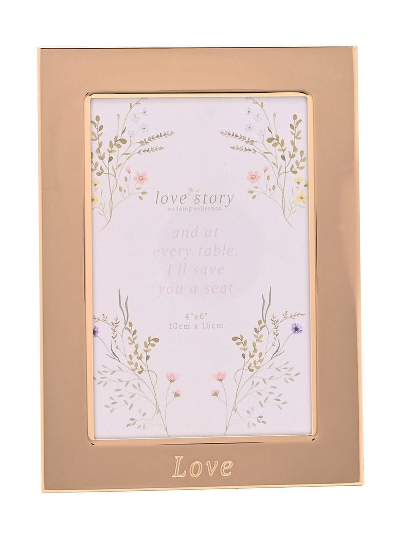 Widdop gold love photo frame 4x6 inches, imported from the UK