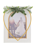 Widdop white photo frame gold heart 4x6, imported from the UK