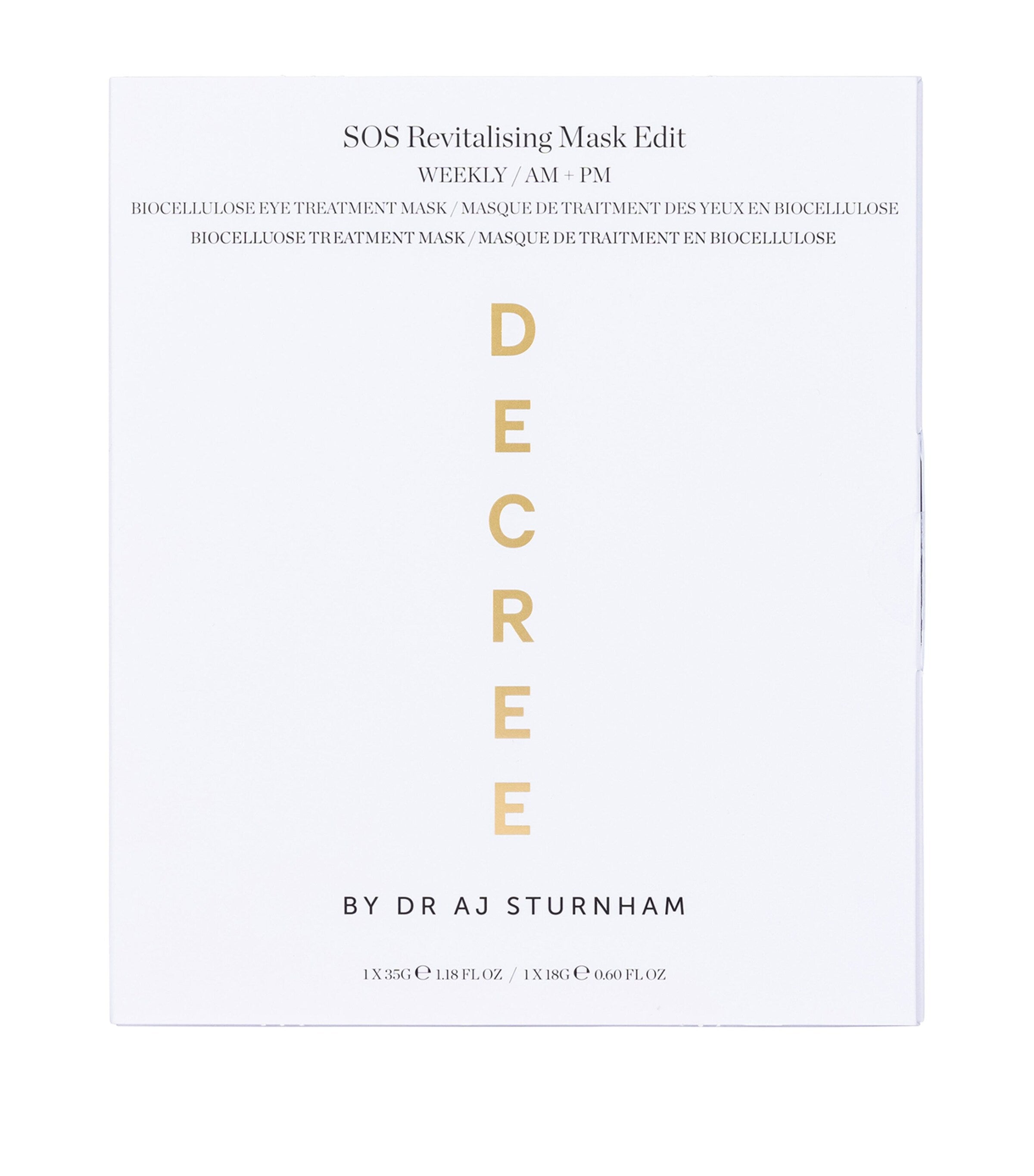Decree SOS Revitalising Mask Edit sheet mask - British product