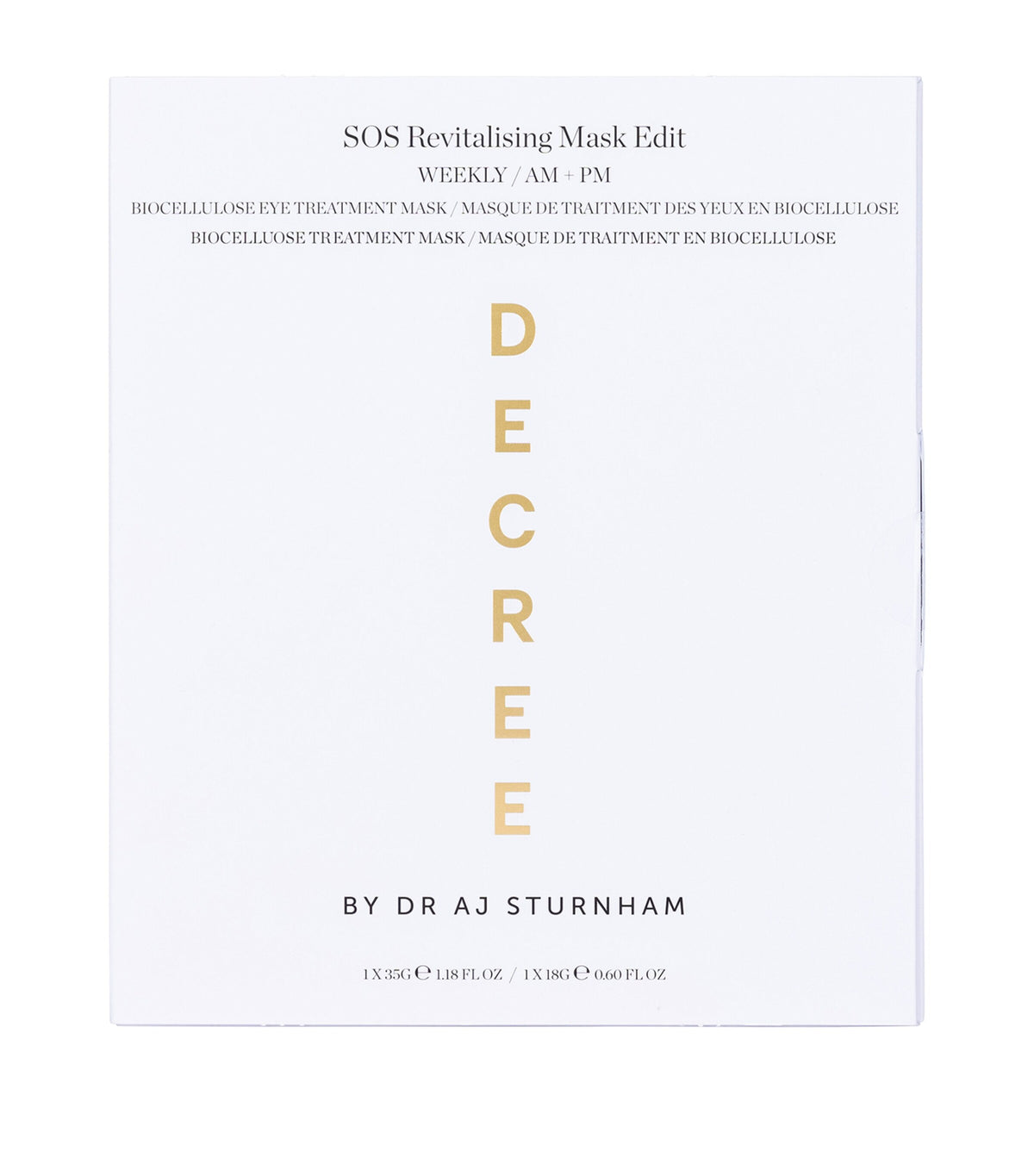 Decree SOS Revitalising Mask Edit sheet mask - British product