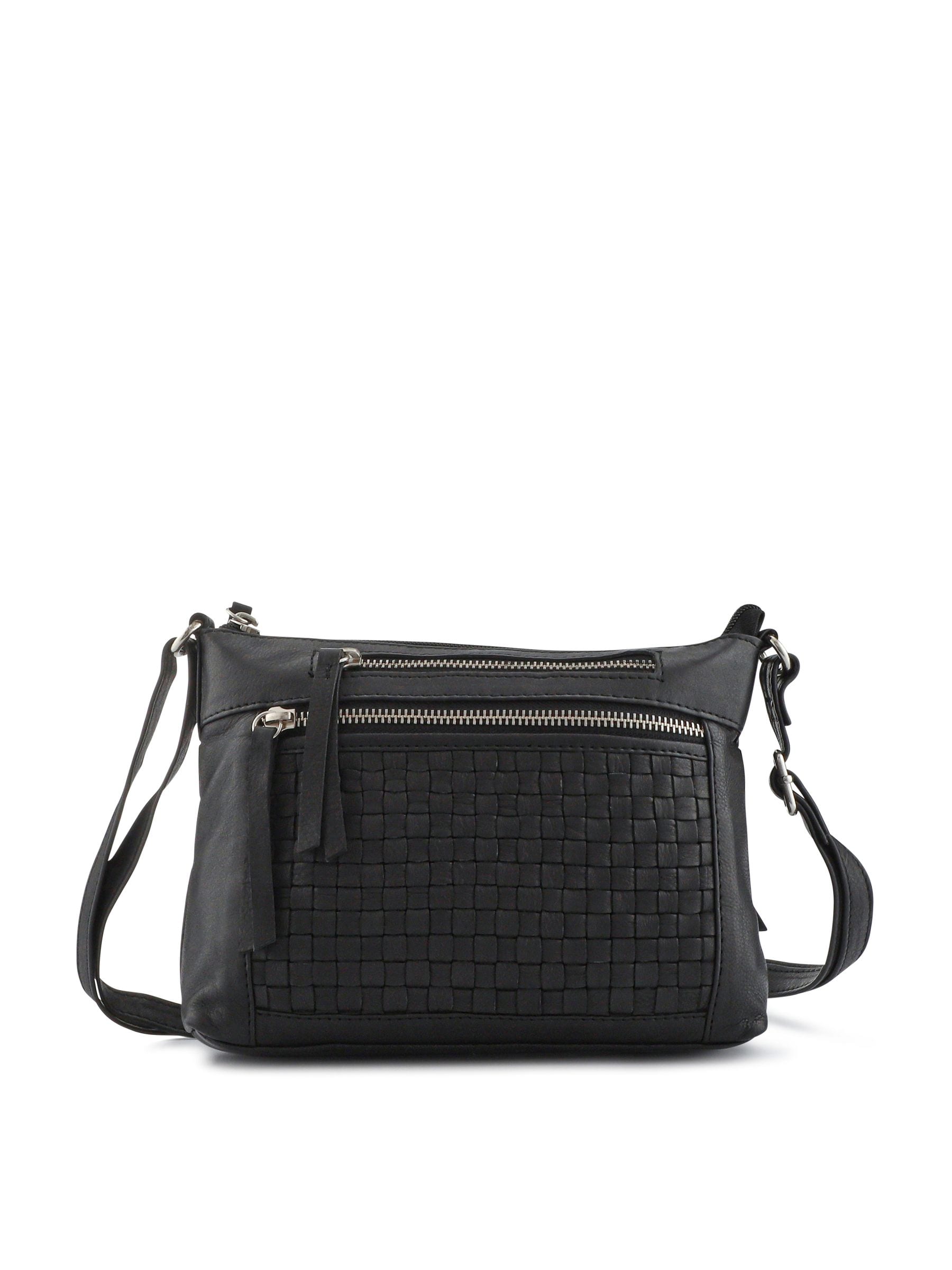 Pavers black zip up crossbody bag, imported from the UK