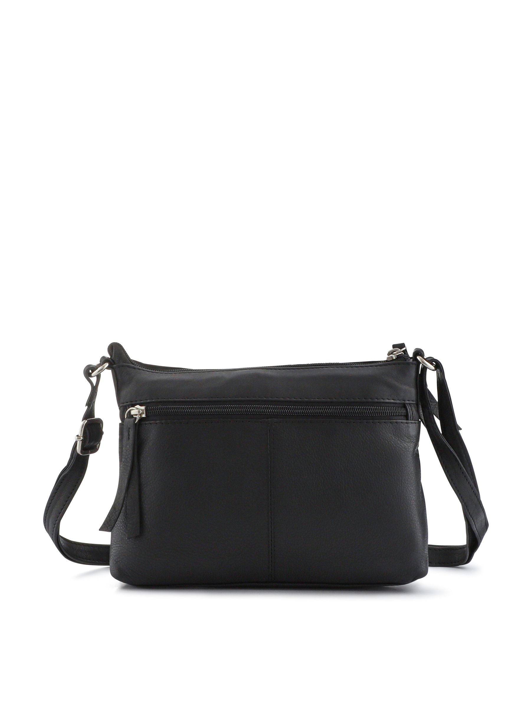 Pavers black zip up crossbody bag, imported from the UK