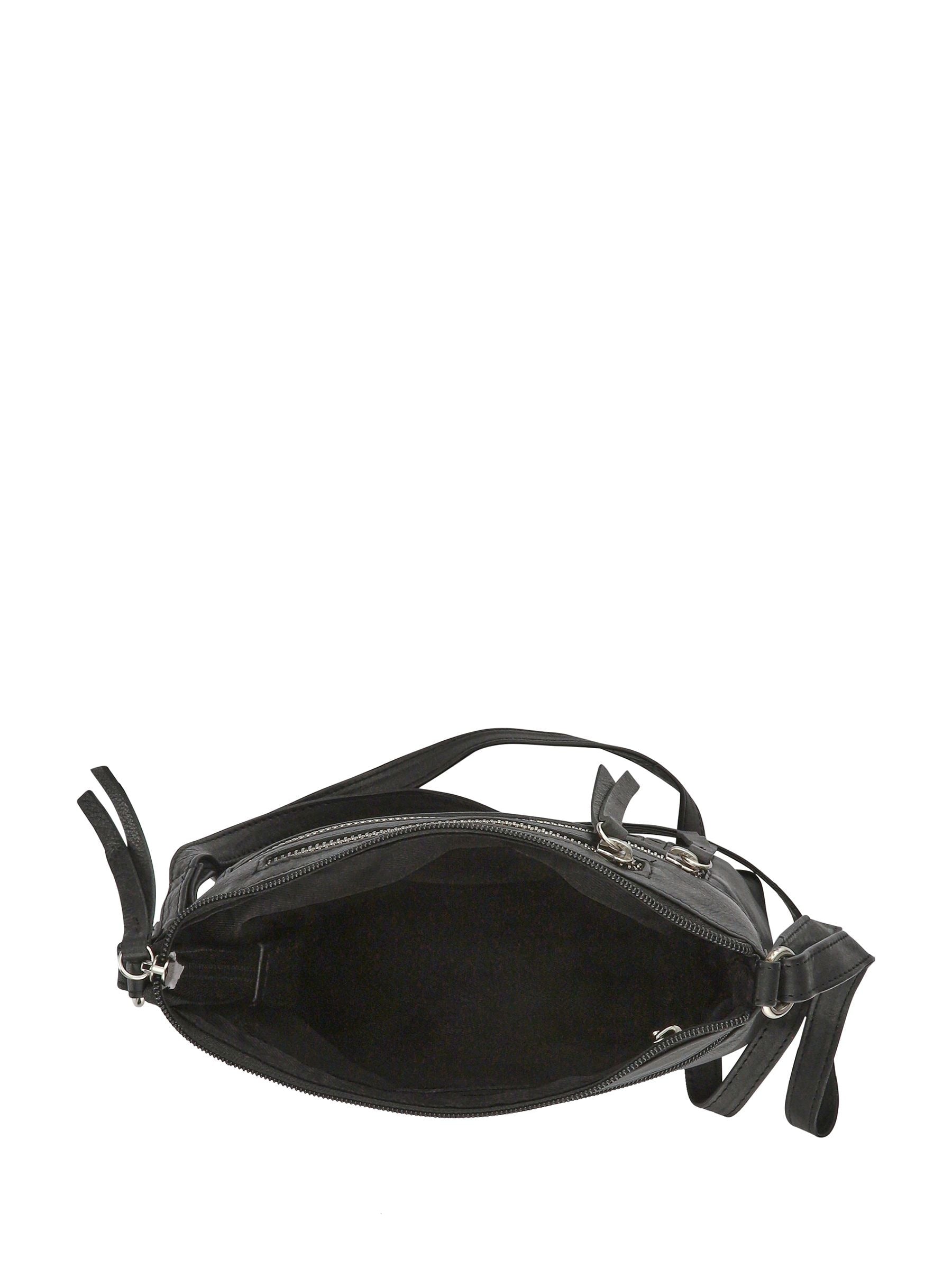Pavers black zip up crossbody bag, imported from the UK
