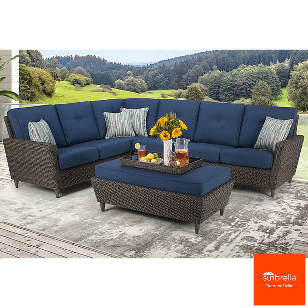 West Coast Casual 5 Piece Woven Sectional Patio Set