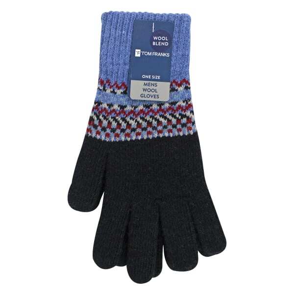 Sock Snob men's wool fairisle gloves, imported from the UK
