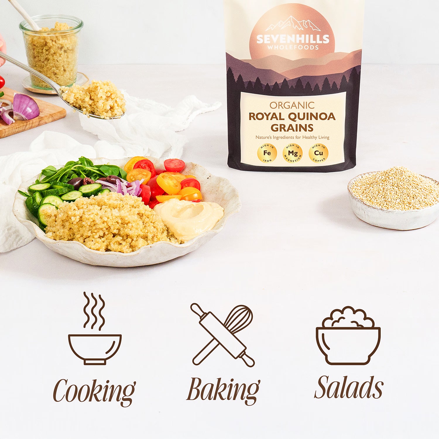 Organic royal quinoa white grain 1kg - British product