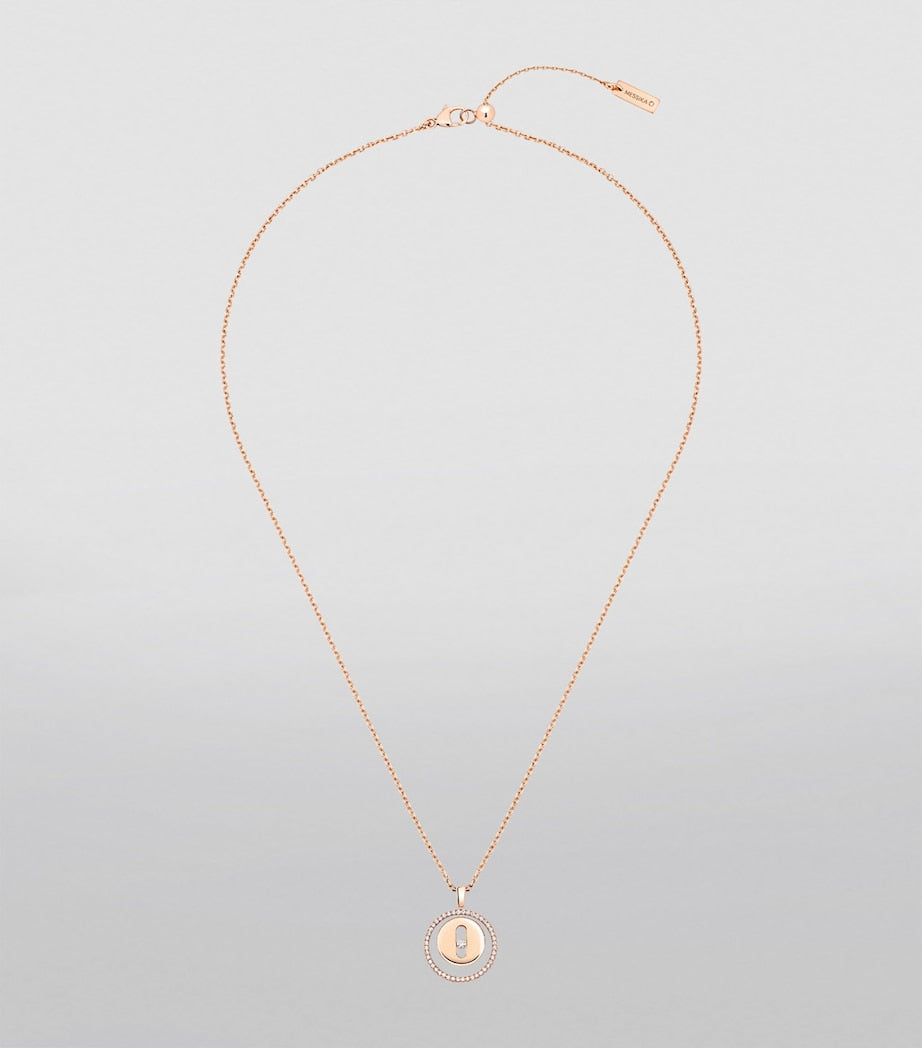 Messika Lucky Move rose gold diamond necklace 0.18ct, UK version
