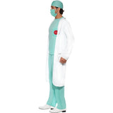 Smiffys doctor costume green top trousers hat mask coat UK version