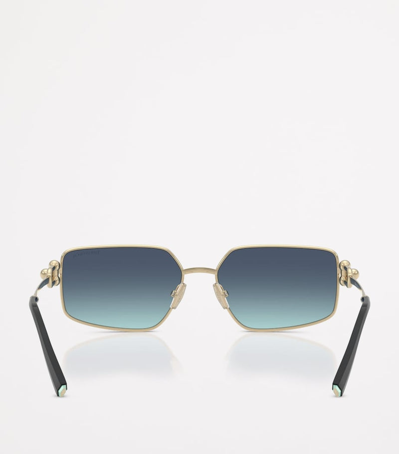 Tiffany & Co. TF3111 metal rectangular sunglasses, imported from the UK