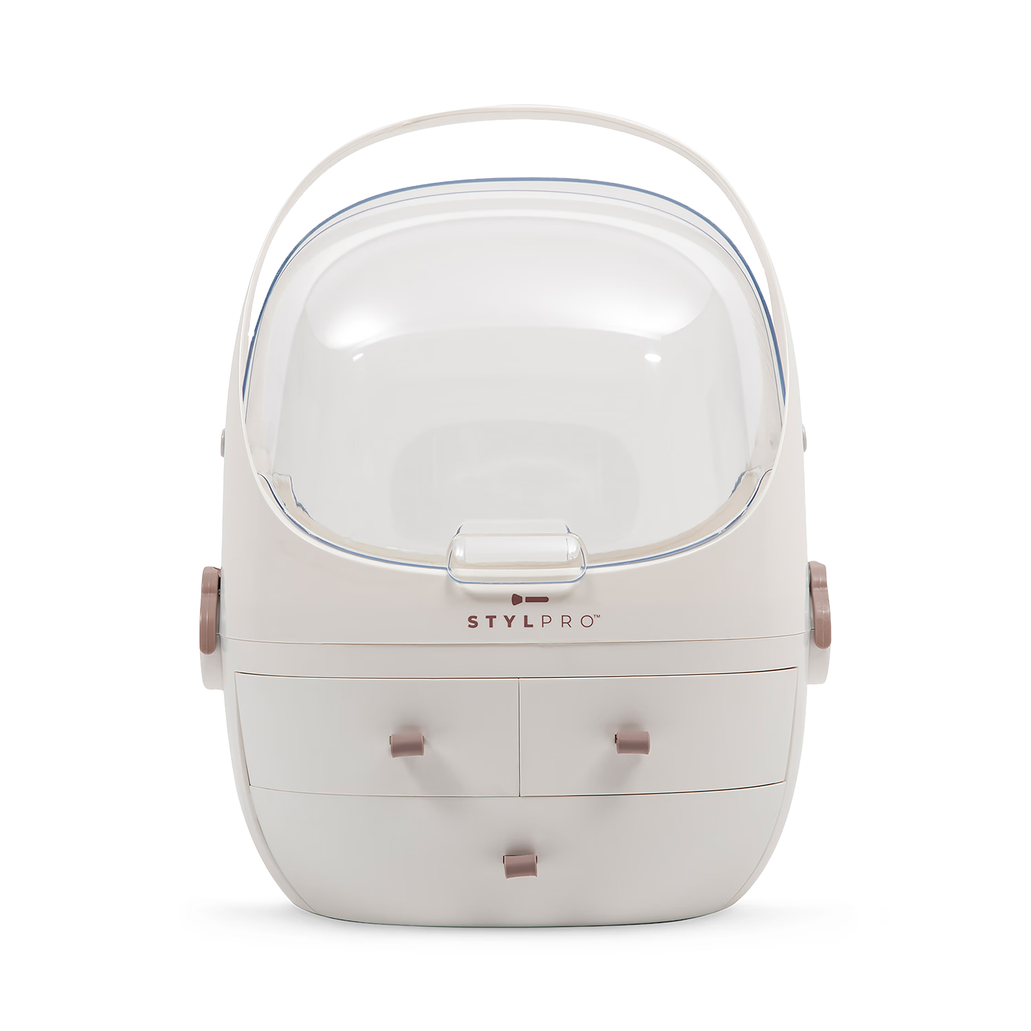 Stylpro beauty storage pod with crystal-clear cover, imported from the UK