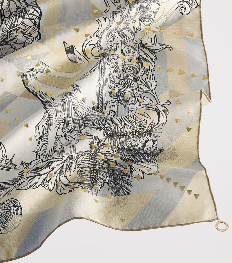 Bvlgari Polychroma Venus silk scarf 90cm, imported from the UK