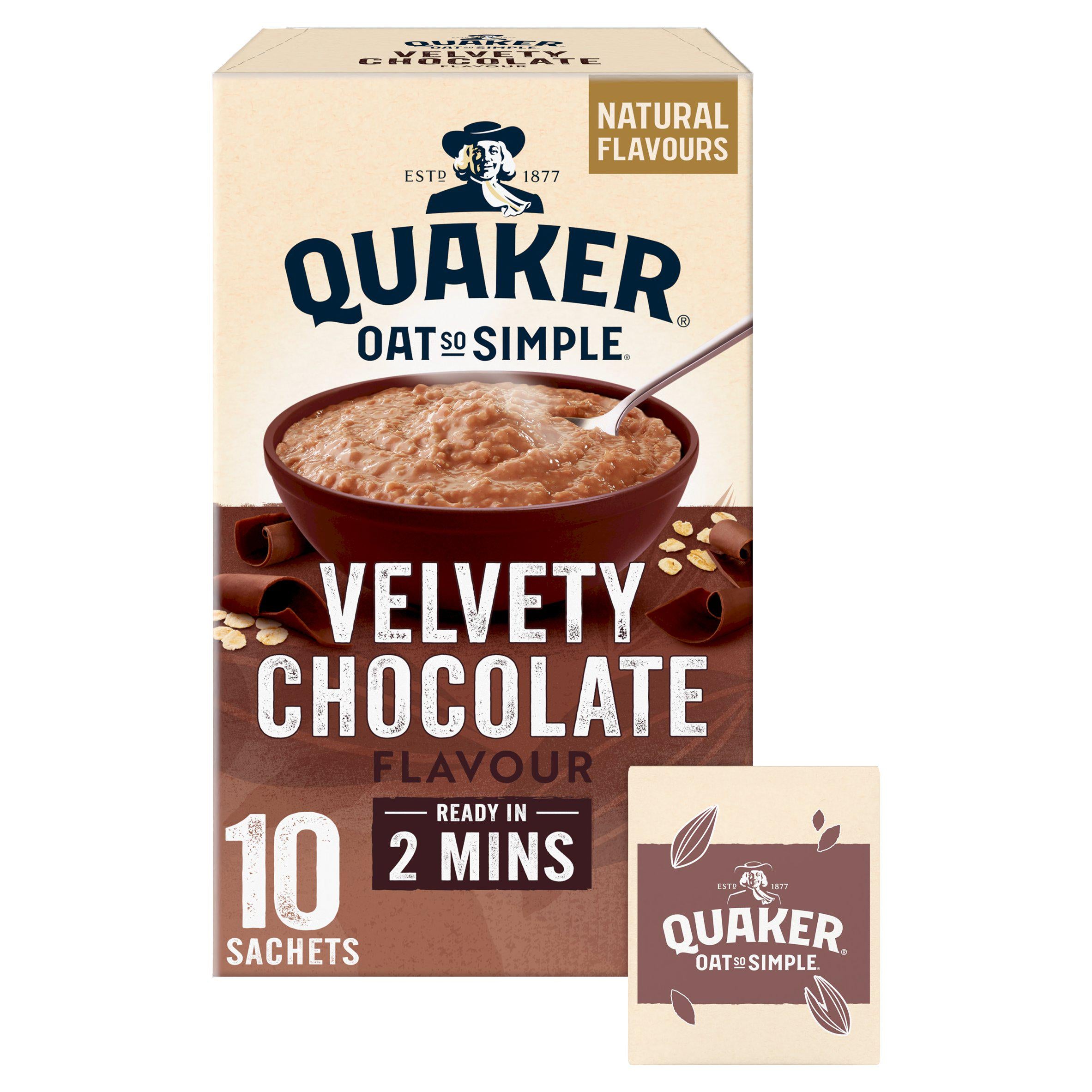 Quaker Oat So Simple Velvety Chocolate Porridge Sachets 10x36.5g GOODS Sainsburys   