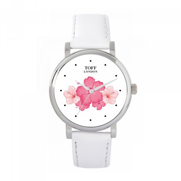 Toff London ladies pink hibiscus watch, UK version