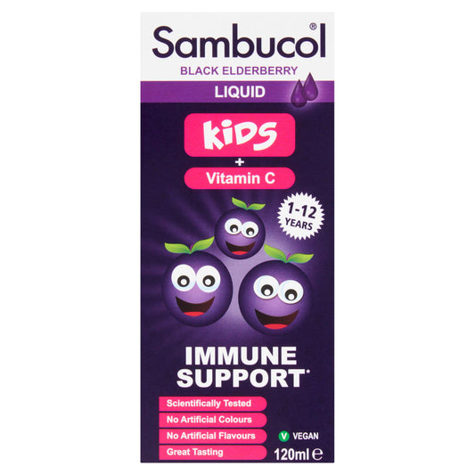 Sambucol Black Elderberry Liquid for Kids + Vitamin C 1-12 Years 120ml GOODS Sainsburys   