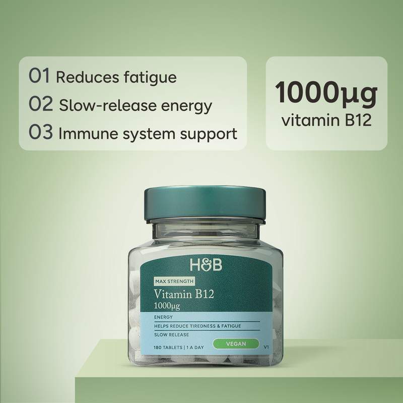 Holland & Barrett Slow Release Vitamin B12 1000mcg 180 Tablets, UK version
