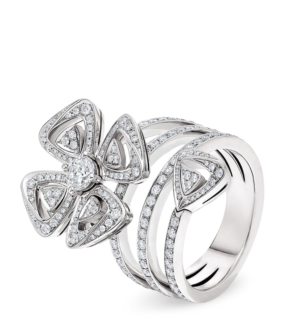 Bvlgari Fiorever ring 18kt white gold diamond, imported from the UK
