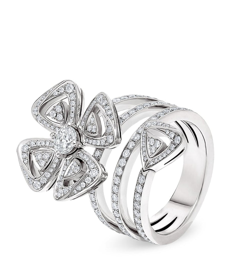Bvlgari Fiorever ring 18kt white gold diamond, imported from the UK