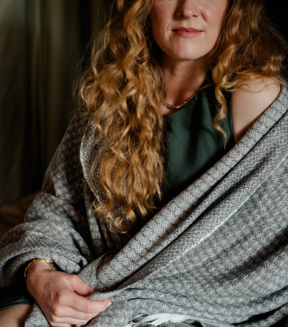 Araminta Campbell alpaca blend Willow Throw 150x230cm - British product
