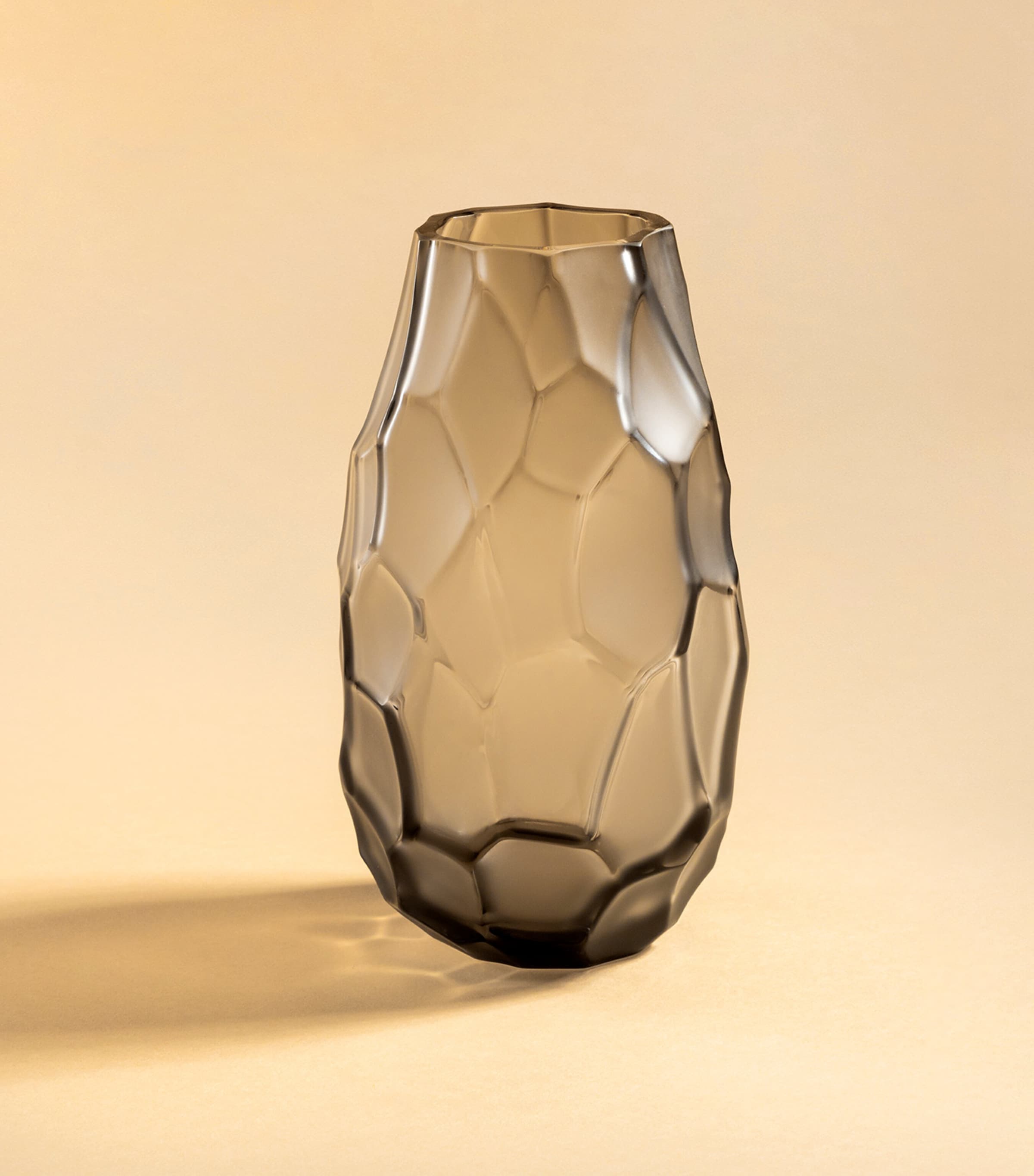 Lalique Silex crystal vase 14cm, UK version