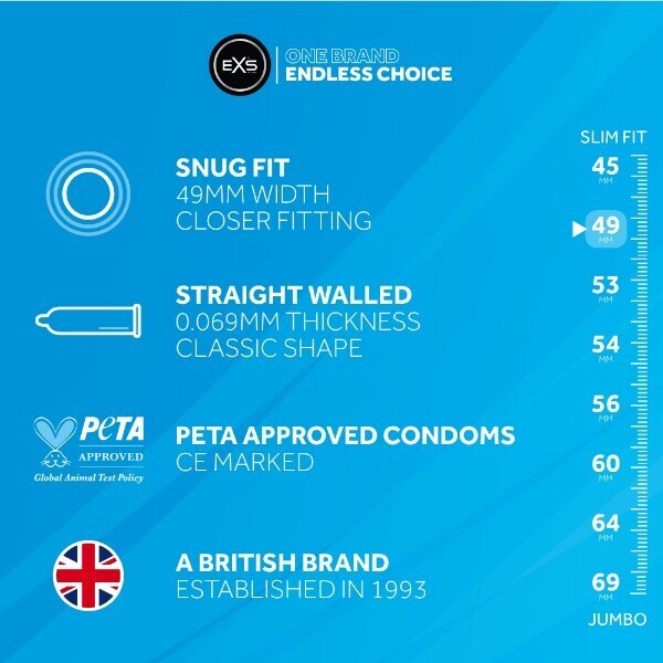 EXS condoms Snug Fit 12 pack - British product