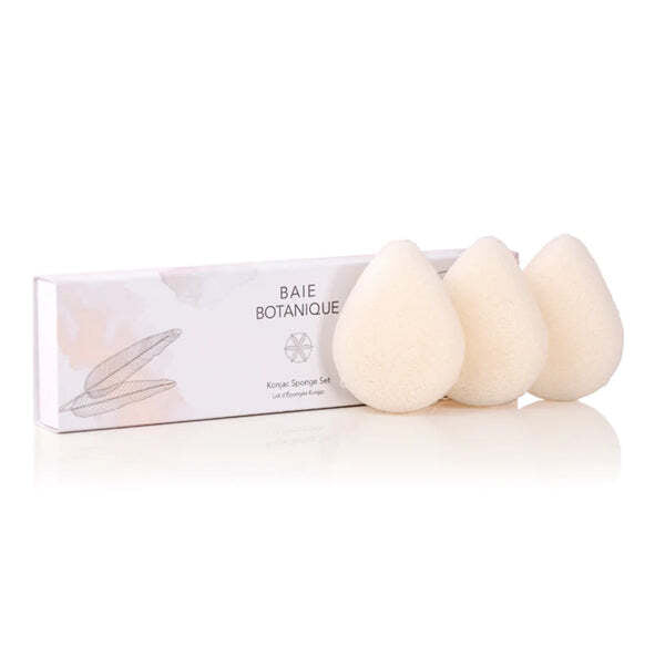 Baie Botanique Teardrop Konjac Sponge Set of 3