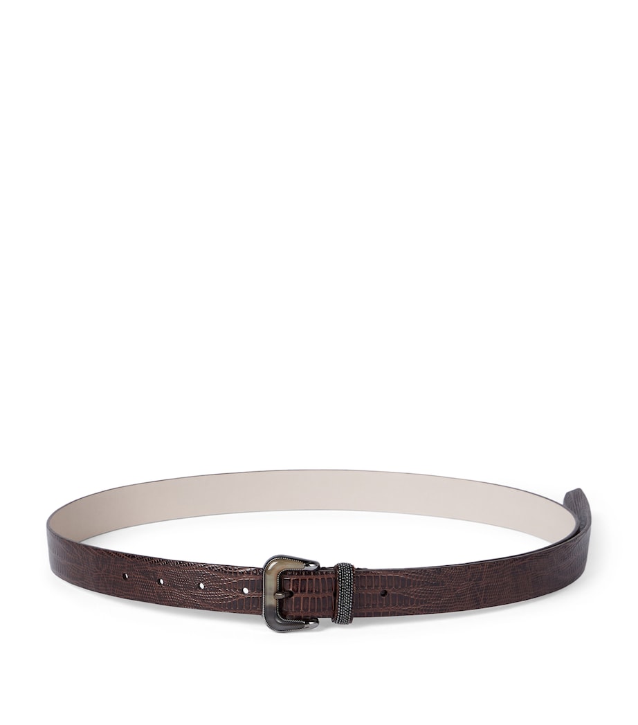 Brunello Cucinelli embossed leather belt (British brand)
