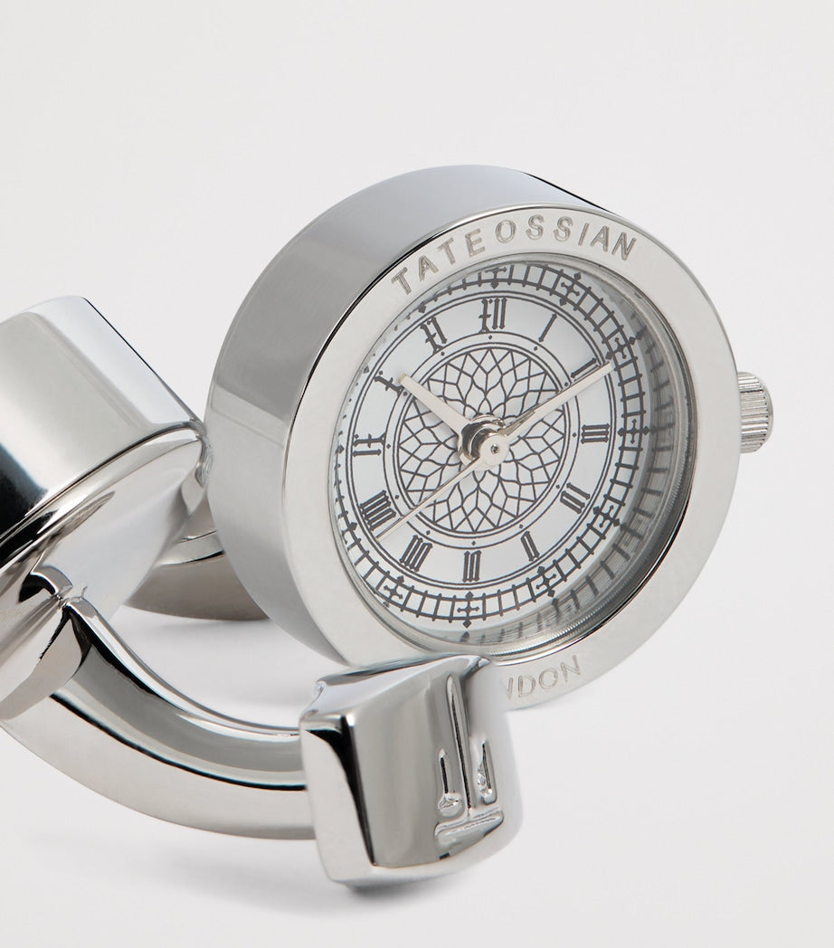 Tateossian Big Ben watch cufflinks with functioning watch, UK version
