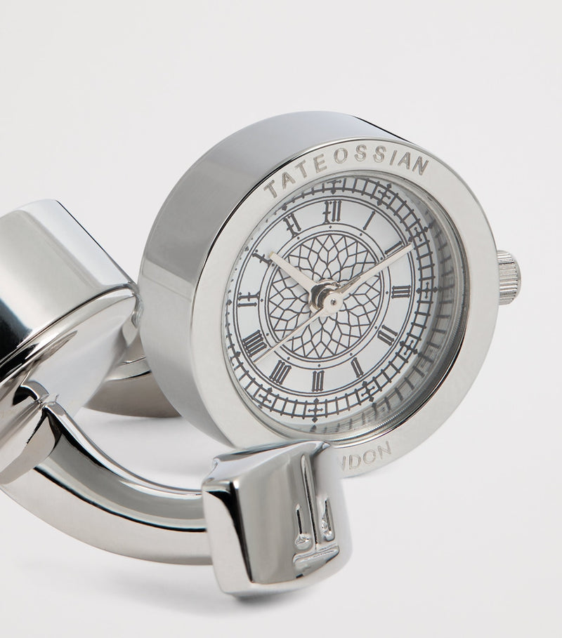 Tateossian Big Ben watch cufflinks with functioning watch, UK version