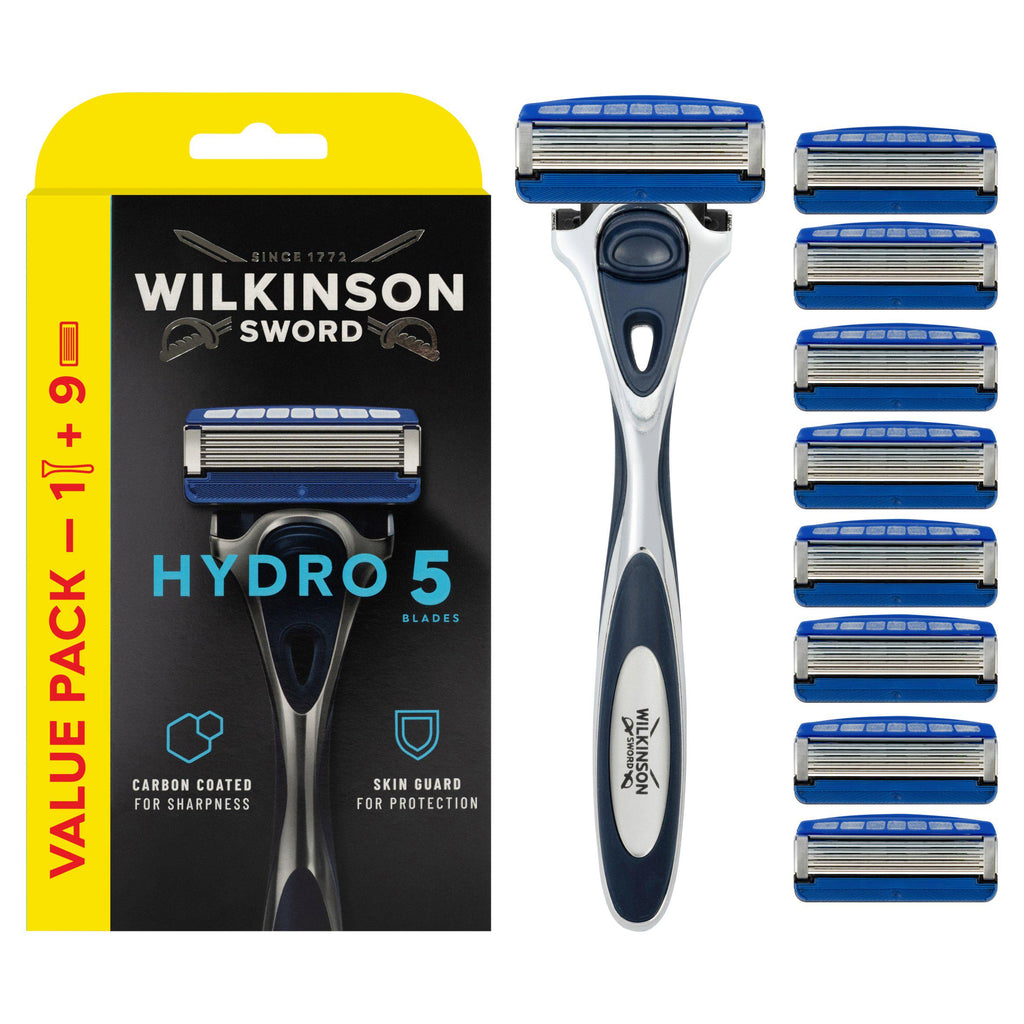 Wilkinson Sword Hydro 5 Skin Protection Men's Razor with 9 Blades Regular