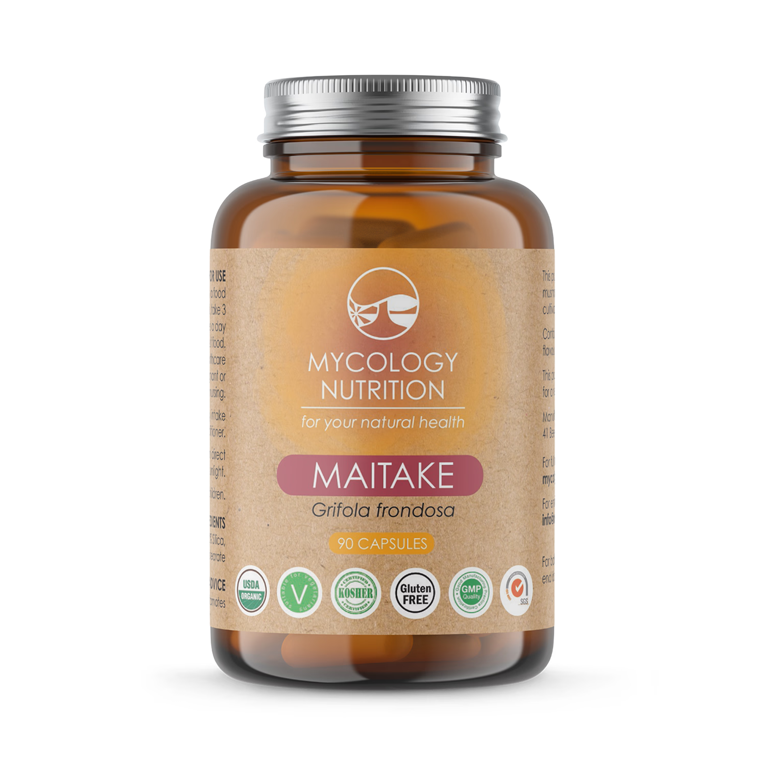 Mycology Nutrition organic Maitake mushroom capsules 450mg 90, UK version