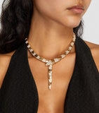 Bvlgari yellow gold and diamond Serpenti Scaglie necklace - British product