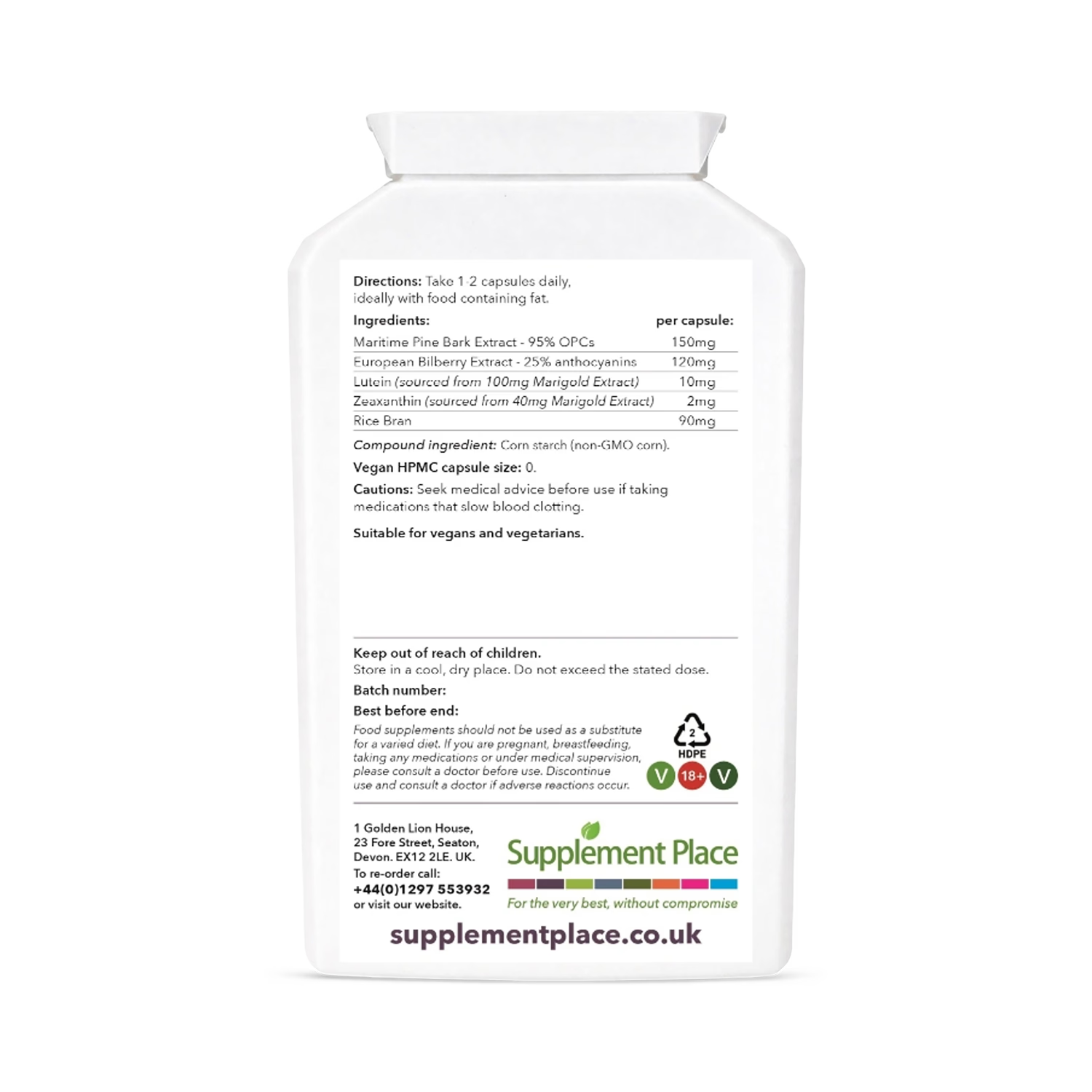 Supplement Place ClearVision eye health supplement 120 capsules (British brand)