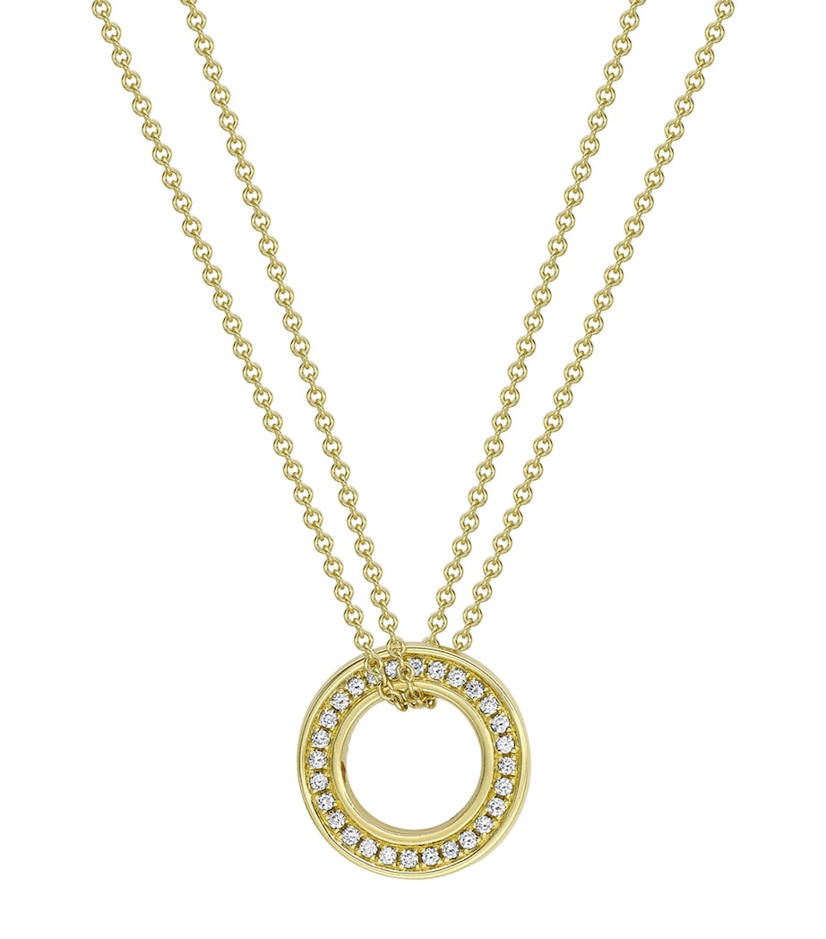 Boodles Roulette pendant necklace in yellow gold with diamonds (British brand)