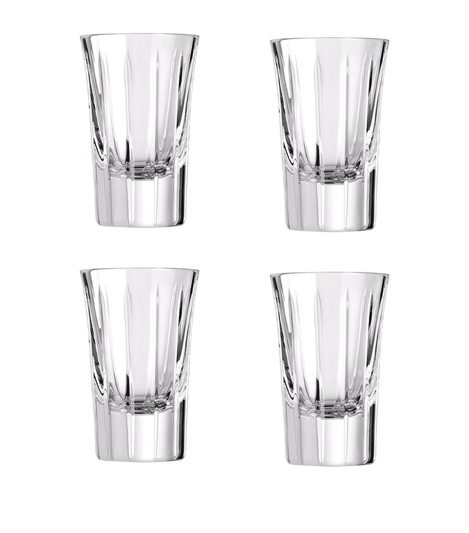 Christofle Iriana crystal vodka glasses set of four, imported from the UK