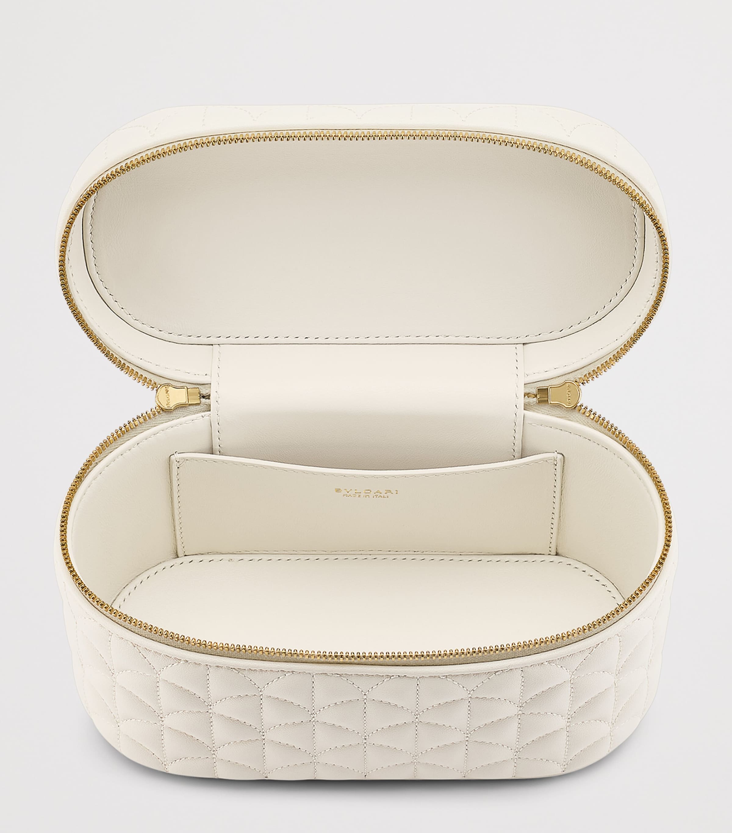 Bvlgari vanity case bag in Perla White calf leather, UK version