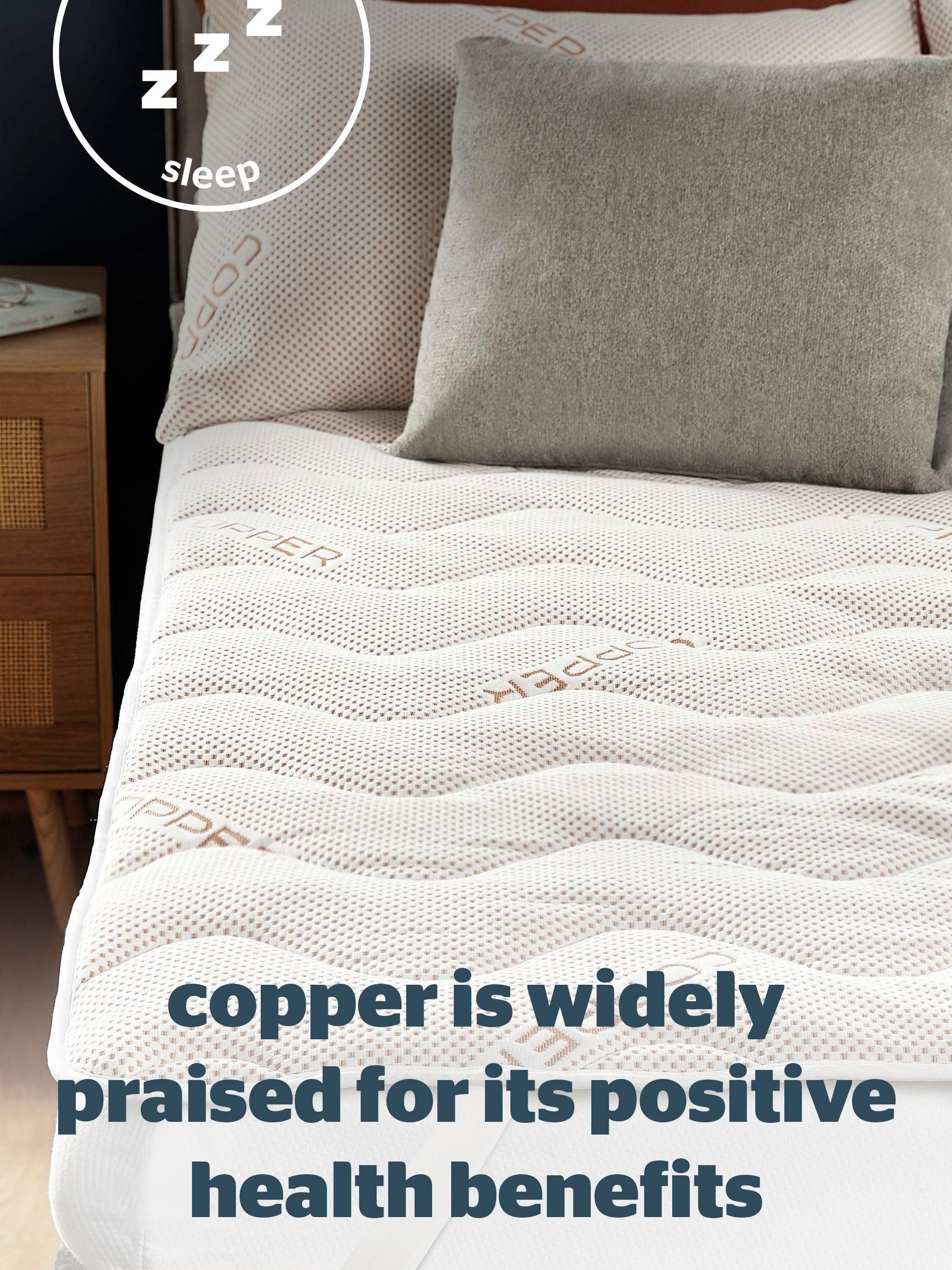 Silentnight White Wellbeing Copper mattress topper (British brand)