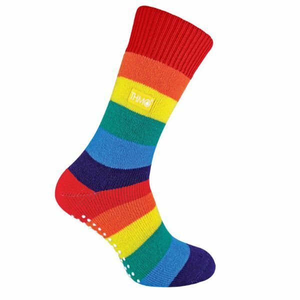 THMO Ladies Novelty Rainbow Thermal Slipper Socks 4-8 UK