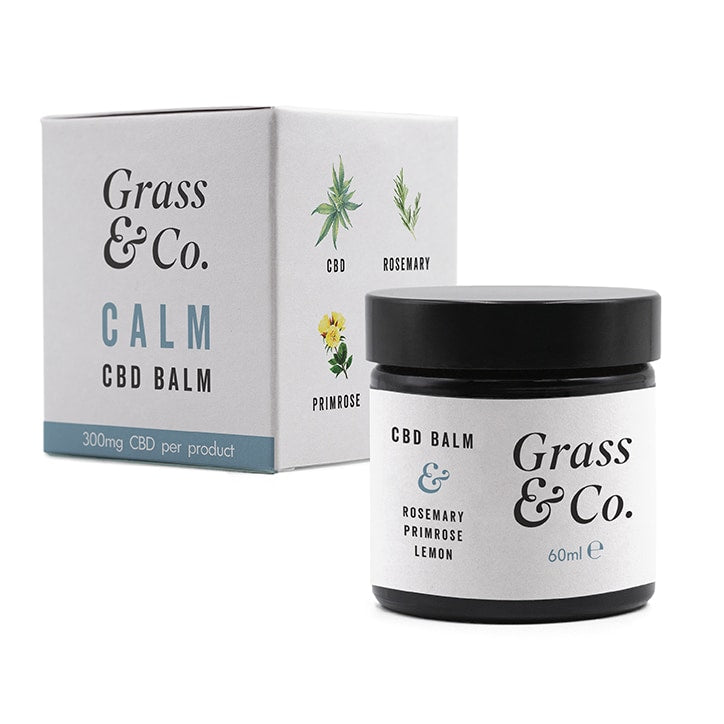 Grass & Co. CALM CBD Body Balm 300mg with Rosemary, Primrose & Lemon 60ml CBD Oil & Capsules Holland&Barrett   