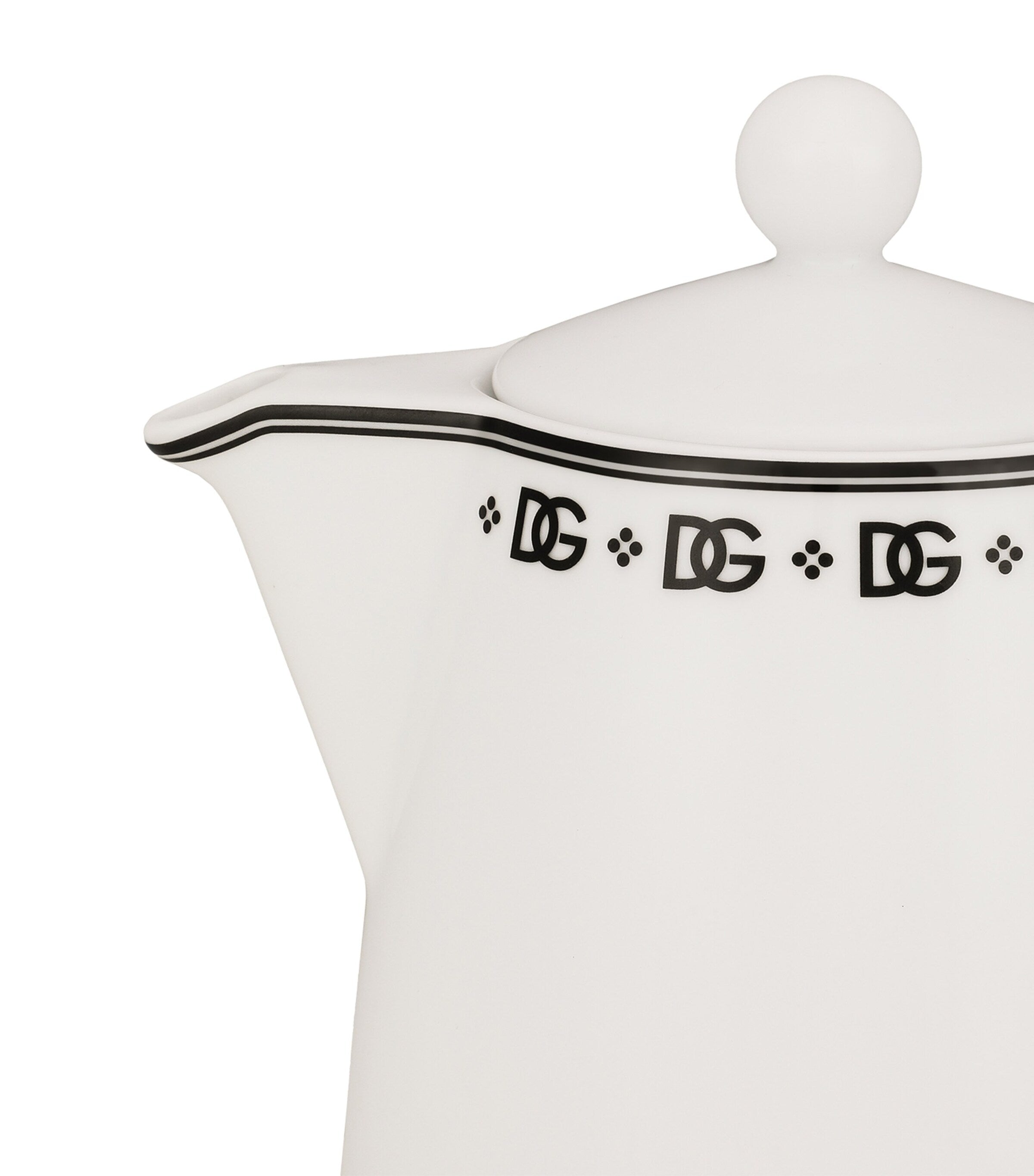 Dolce&Gabbana porcelain teapot with monogram and Art Deco design - British product