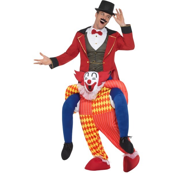 Smiffys piggyback clown costume with mock legs, imported from the UK